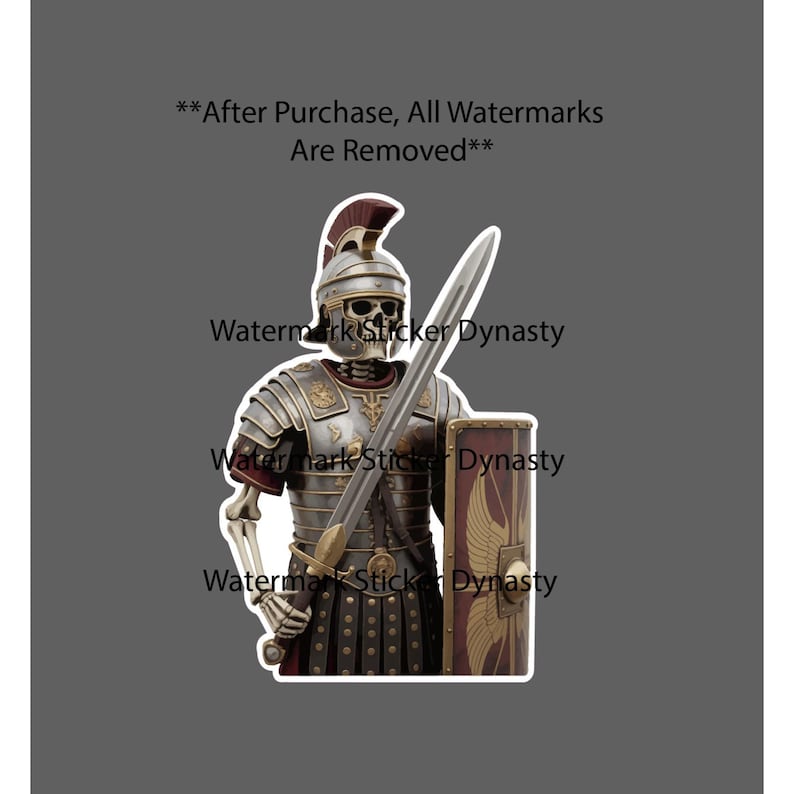 Skeleton Soldier Rome Skeleton Roman Soldier Sticker Waterproof Decal War Warrior Bones Rome ...