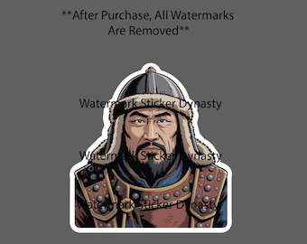 Genghis Khan Sticker Waterproof Decal Mongol Mongolian History Conquer Gift NEW