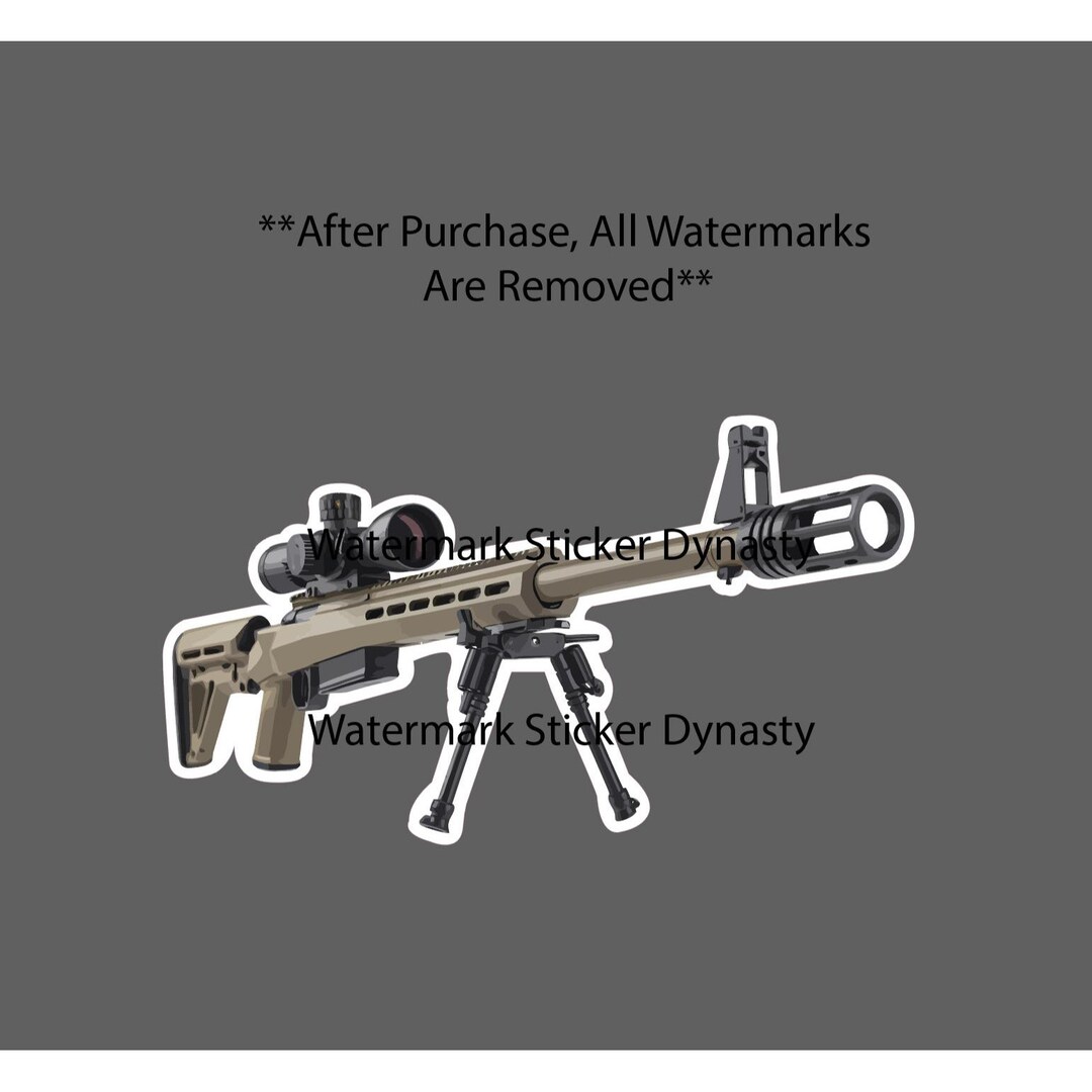 Sniper Rifle Sticker Waterproof Decal 50 Cal Long Range Military War ...