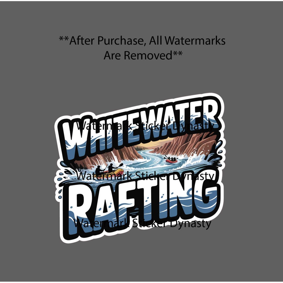 River Raft Sticker Whitewater Rafting Sticker Waterproof Decal Watersports River Floating ...