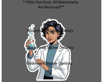 Scientist Sticker Waterproof Decal Science Lab Coat Beaker Woman Gift NEW