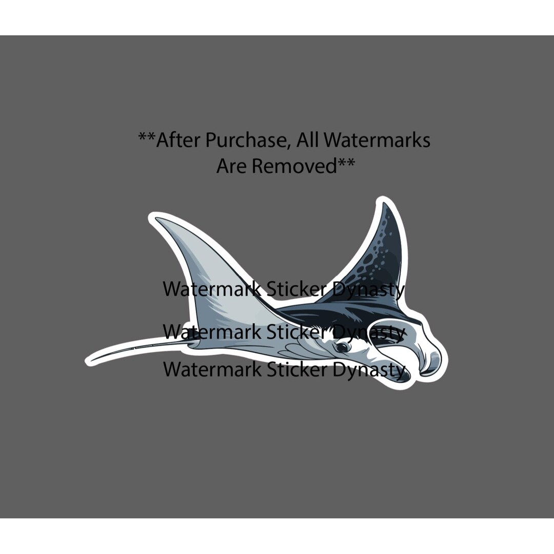 Manta Ray Sticker Waterproof Decal Animal Ocean Beach Wildlife Nature ...