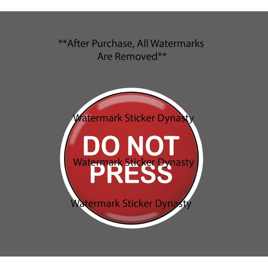 Do Not Press Sticker Waterproof Decal Red Button Caution Funny Humor ...