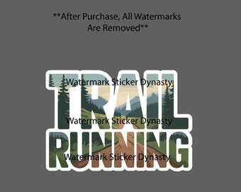 Trail Running Sticker Waterproof Decal Outdoor Fitness Travel Woods Gift NEW