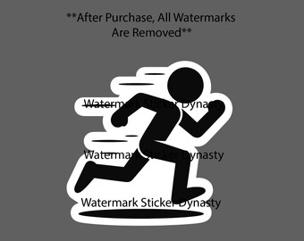 Stick Figure Running Sticker Waterproof Decal Sprint Track Health Gym Gift NEW