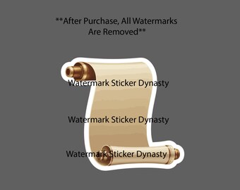 Scroll Sticker Waterproof Decal Paper Writing Literature Retro Vintage Gift NEW