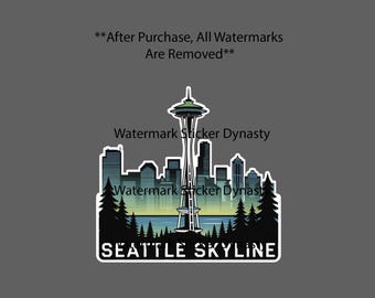 Seattle Skyline Sticker Waterproof Decal City Washington State Building Gift NEW