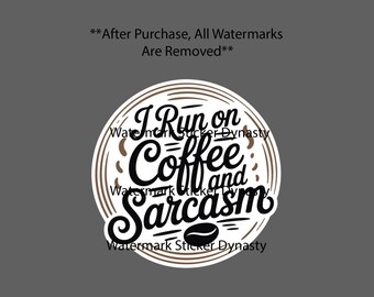Coffee and Sarcasm Sticker Waterproof Decal Quote Caffeine Drink Home Gift NEW