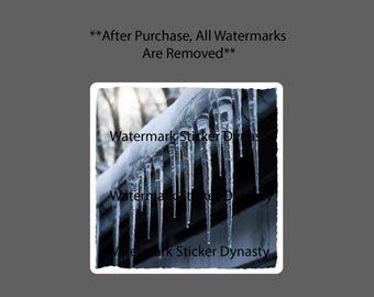 Icicles Sticker Waterproof Decal Ice Snow Winter Outdoor Nature Water Gift NEW