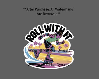Rollerblade Sticker Waterproof Decal Retro Vintage Beach Skate Ocean Gift NEW