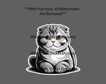 Scottish Fold Cat Sticker Waterproof Decal Animal Pet Friend Family Gift NEW