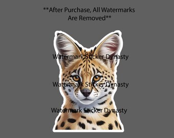 Serval Cat Sticker Waterproof Decal Animal Pet Feline Outdoor Wild Gift NEW