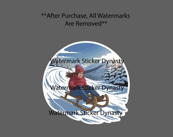 Sledding Sticker Waterproof Decal Snow Winter Wintersports Outdoor Gift NEW