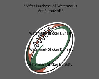 Rugby Ball Sticker Waterproof Decal Sport Sports Game Games Match Gift NEW