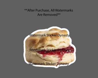 Scone Sticker Waterproof Decal Jelly Jam Breakfast Food Gift NEW