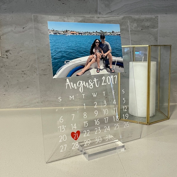 8x10 Acrylic Anniversary Calendar | Customizable | Plaque