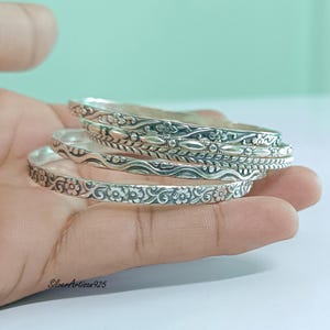 Hand Crafted ~ 5 Bangle Set Made in 925 Sterling Silver DFGT123
