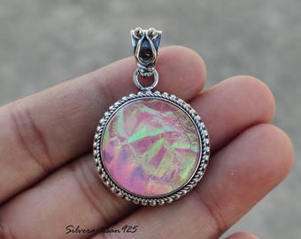 Australian Opal 925 Sterling Silver Pendant Necklace