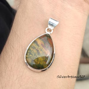 Sterling Silver Pietersite Pendant Necklace: Valentine&#39;s Gift