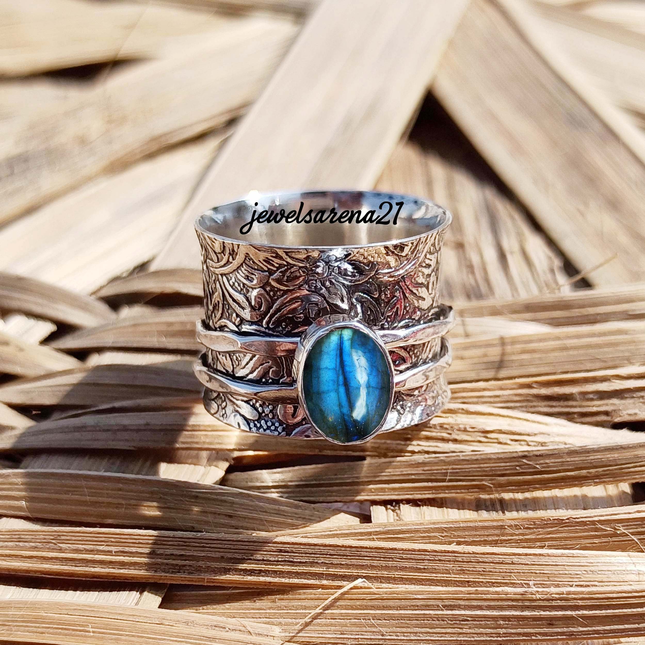 Opal Spinner Ring 925 Silver Ring Handmade Ring Women Ring Etsy