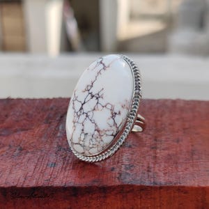 Oval Wild Horse Gemstone Ring&#39;&#39; 925 Sterling Silver Handmade Jewelry For Women&#39;&#39; Huge Stone Designer Ring&#39;&#39; Trending Jewelry A Perfect Gift