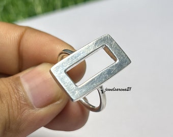 Handmade Sterling Silver Rectangle Band Ring