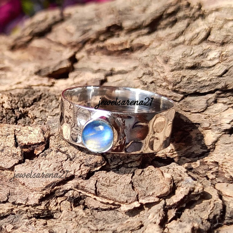 Fidget Moonstone Band Ring Customize Stone Ring 925 Silver Ring Moonstone Ring Anxiety Ring Worry Ring Band Ring For Women Band Ring