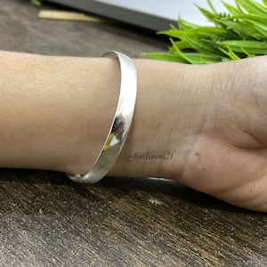 Handmade Sterling Silver Bangle: Simple Wide Bangles