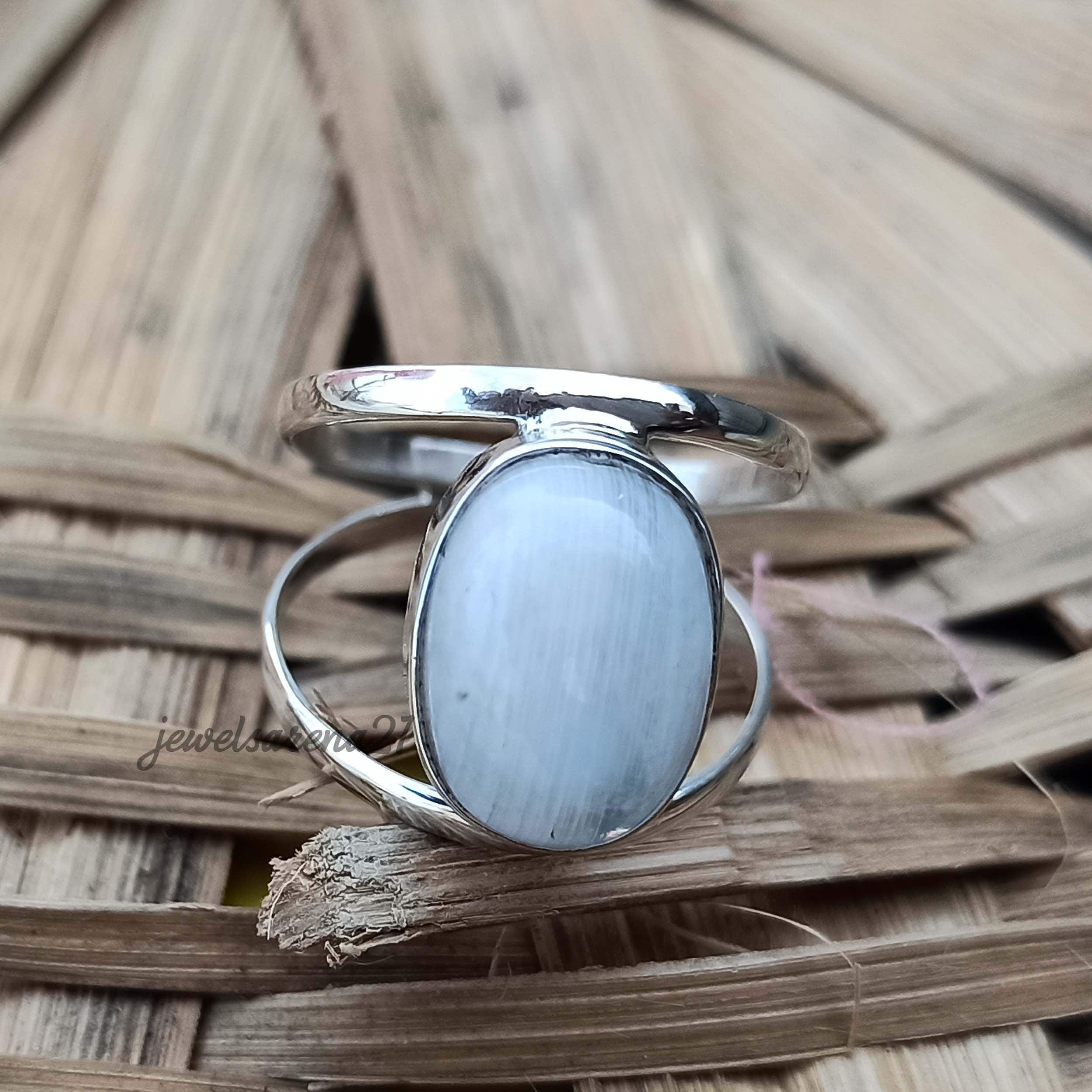 White Moonstone Ring 925 Silver Ring Handmade Ring Women Etsy