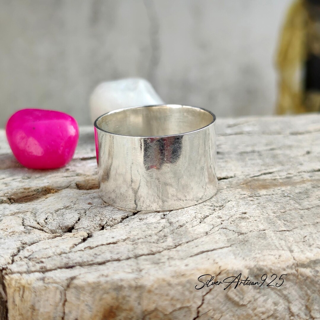 Handmade Sterling Silver Wide Band Ring: Chunky Thumb Ring - Etsy