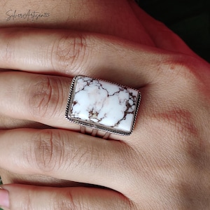 Natural Wild Horse Ring || 925 Sterling Silver Ring || Handcrafted Gemstone Ring || Wild Horse Jewelry || Birthstone Ring || Women Gift Ring