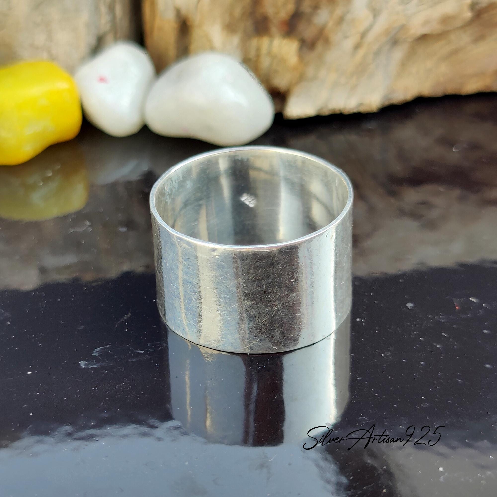 Handmade Sterling Silver Wide Band Ring: Chunky Thumb Ring - Etsy