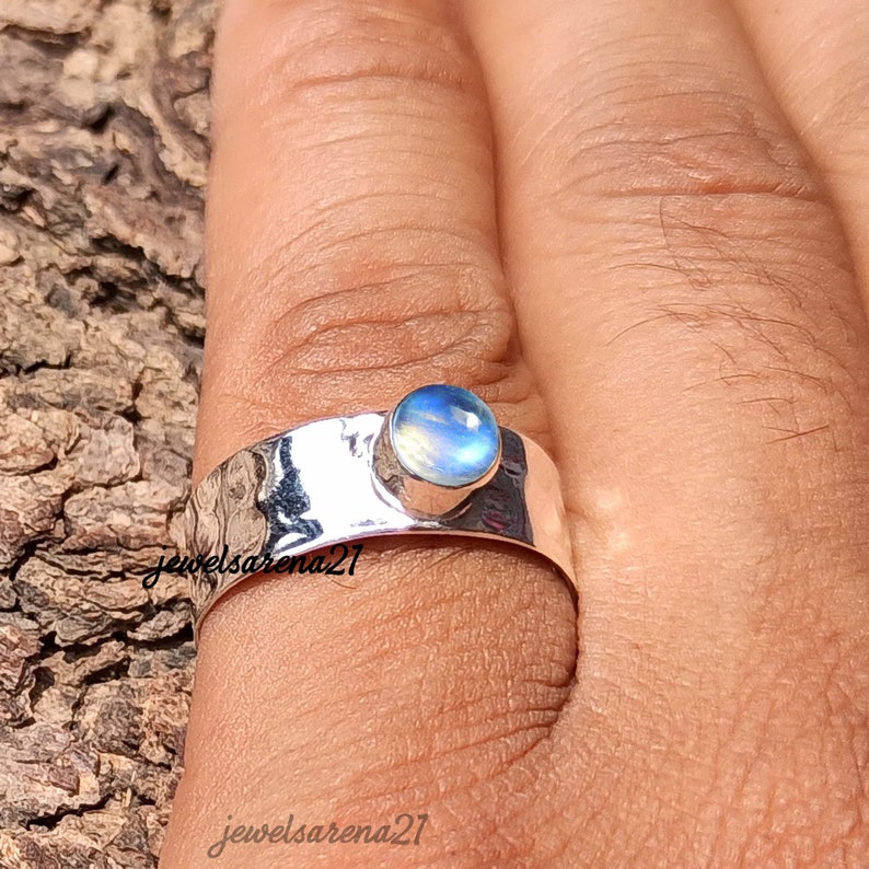 Fidget Moonstone Band Ring Customize Stone Ring 925 Silver Ring Moonstone Ring Anxiety Ring Worry Ring Band Ring For Women Band Ring