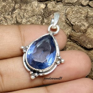 Tanzanite Pendant ~ 925 Silver Pendant ~ Tanzanite Gemstone Pendant Necklace ~ Gemstone Pendant ~ Anxiety Pendant ~ Birthday Gift For Mom ~~