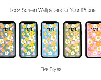 iPHONE Lock Screen WALLPAPER > Groovy > Instant Download  > Retro Flowers > 70s Groovy > Floral > Retro > Great Groovy Flowers