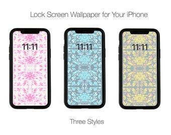 iPHONE Lock Screen WALLPAPER > Digital Wallpaper > Instant Download > Art Nouveau  > Flowery > Nouveau Nouveau