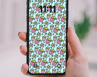 iPHONE Lock Screen WALLPAPER * Instant Download * Digital Download * Strawberries * Fruit Garden * Summer * Strawberry Field