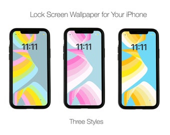 iPHONE Lock Screen WALLPAPER > Digital Wallpaper > iPhone Wallpaper > Instant Download > Abstract > Colourful > Ribbons >