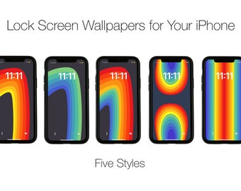 iPHONE Lock Screen WALLPAPER  > Digital Wallpaper > Instant Download Rainbow > Prism > Retro 80s > Roller Rink Rainbow