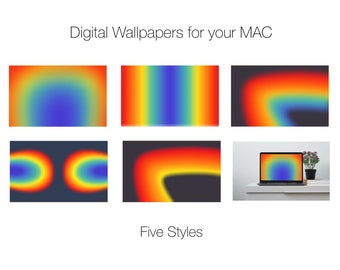 MAC Laptop Home Screen WALLPAPER > Digital Wallpaper > Instant Download > Rainbow > Prism > Retro 80s > On the Edge of a Dream