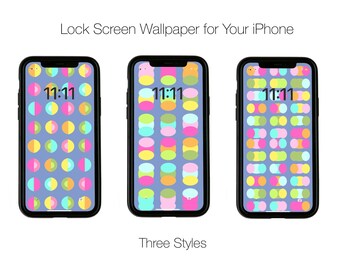 iPHONE Lock Screen WALLPAPER * Instant Download * Digital Download * Rainbow Colours * Colourful Pattern * Colourful * iPhone Background