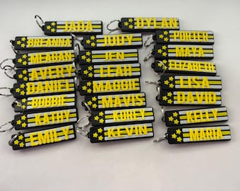 EMS Keychain | Custom Name, Thin Gold Line, First Responder Gift