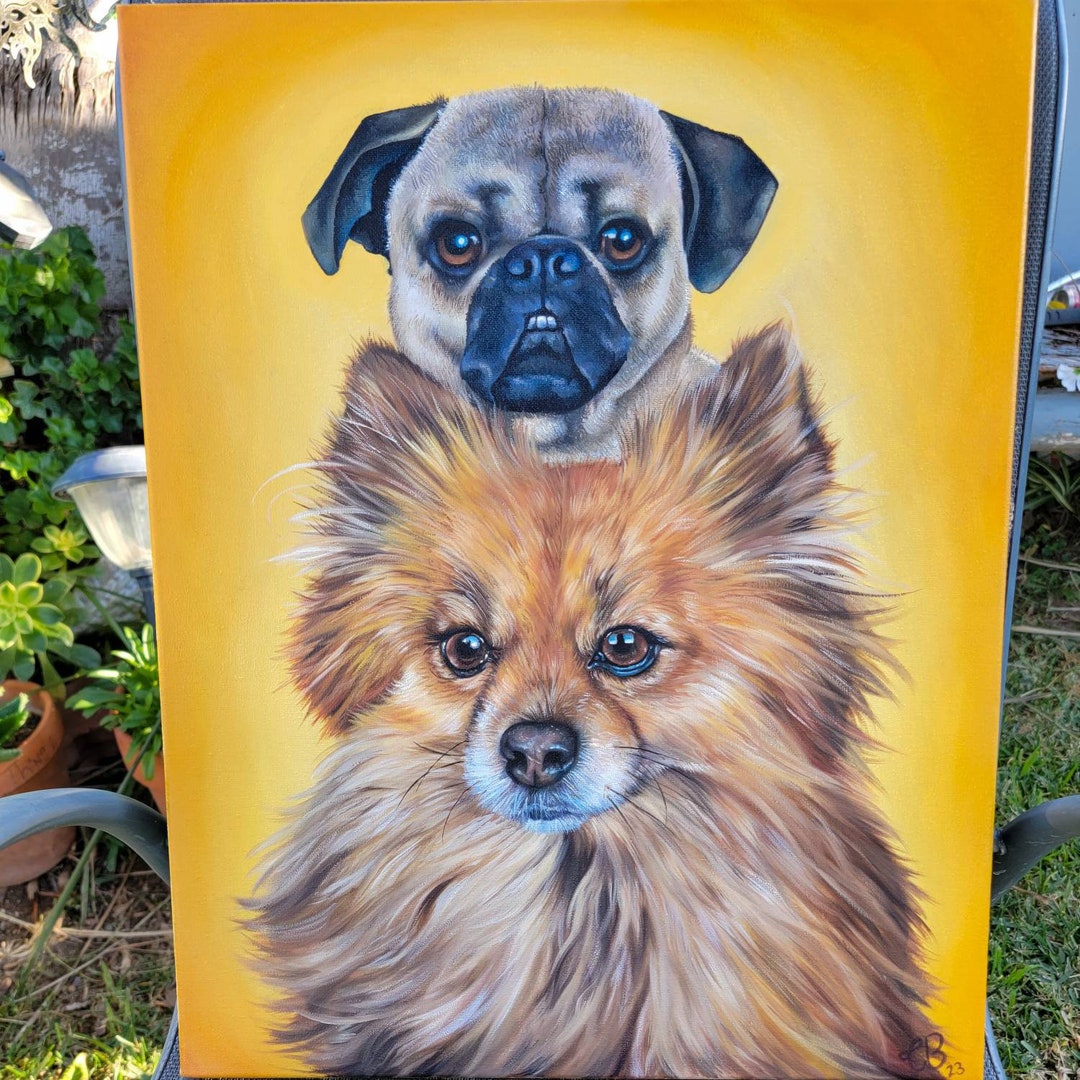 Custom hand Painted Pet Portrait Oil Painting - Etsy Australia