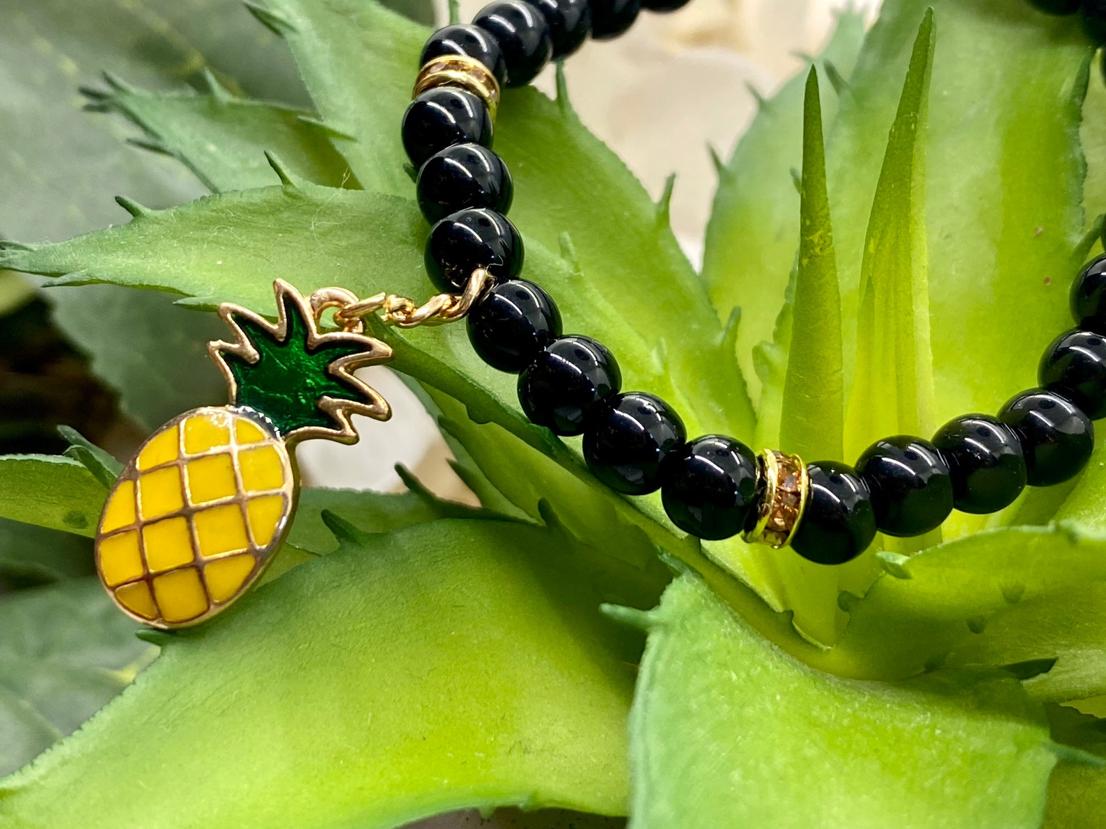 Pineapple Beaded Bracelet Womans Gift Just Because Etsy