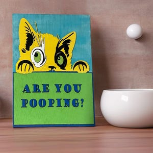 Você está estourando? Placa de madeira engraçada para gatos, decoração artesanal para amantes de gatos, placa para gatos, decoração de madeira para gatos, placa engraçada para gatos, presente para amantes de gatos, corte a laser
