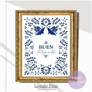 Talavera Küchen Drucke: Buen Provecho, Spanisch (Digitaler Download