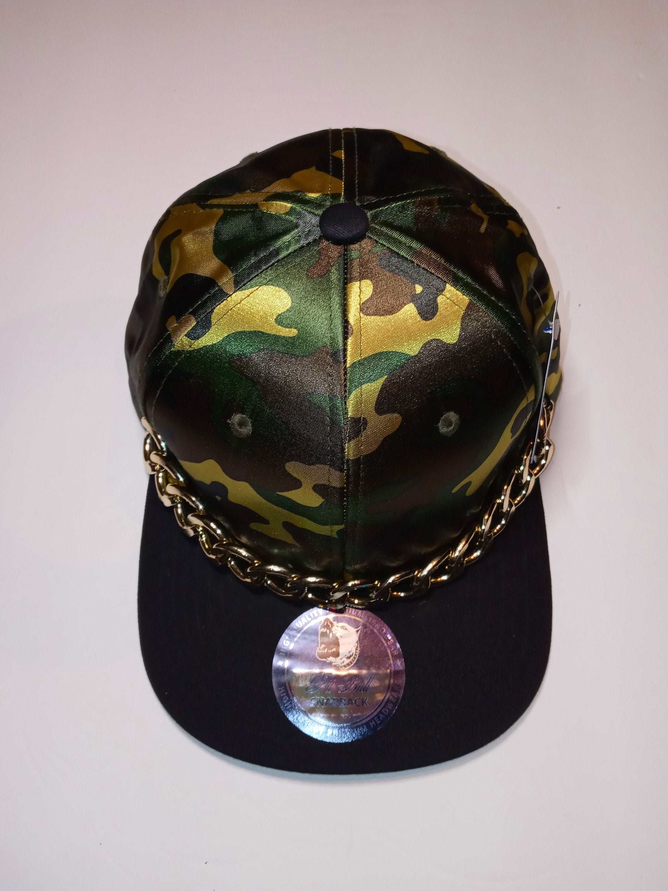 Silky Baseball Cap With Chain and Camouflage Print - Etsy display picture 2