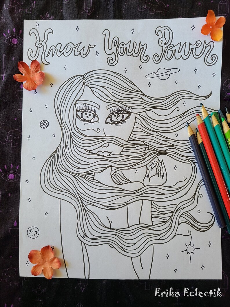 Know Your Power Coloring Book Page / Inspirational and Empowering