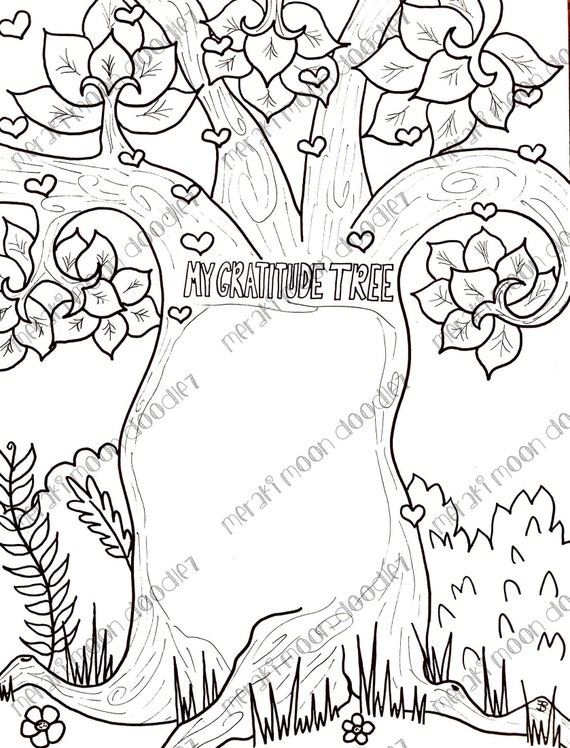 Gratitude Tree Activity Coloring Book Page / Gratitude - Etsy