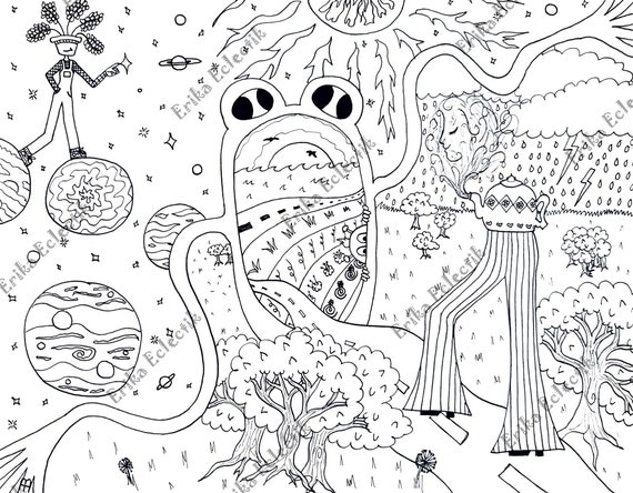 Psychedelic Coloring Pages (trippy) Graphic by ekradesign · Creative Fabrica